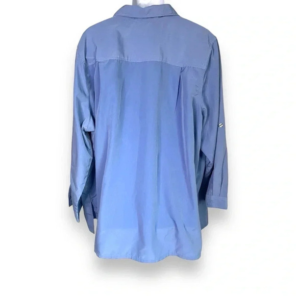 Only Necessities Blue Button-Up Blouse - Size 30W - Picture 6 of 7
